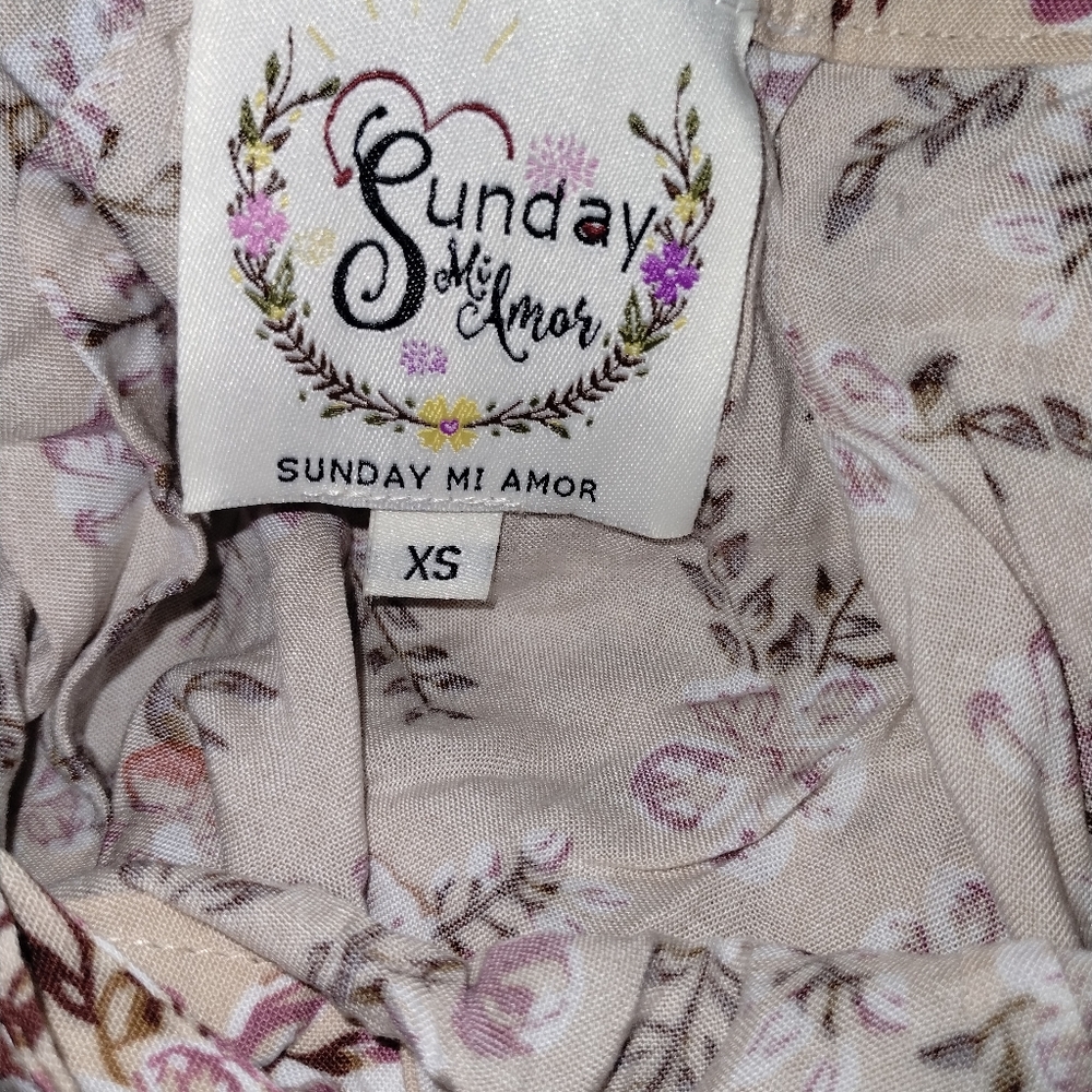 Sunday Mi Amor NWT sundress tie waist, lightweight, sleeveless size xs - Picture 8 of 8